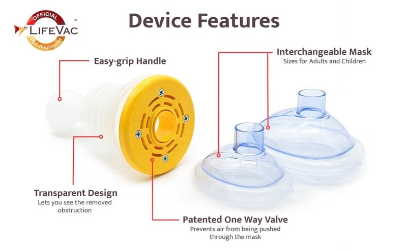 LifeVac Home Kit 2 Pack - Portable Suction Rescue Device, First Aid Kit for Kids and Adults, Portable Airway Suction Device for Children and Adults - Image 4