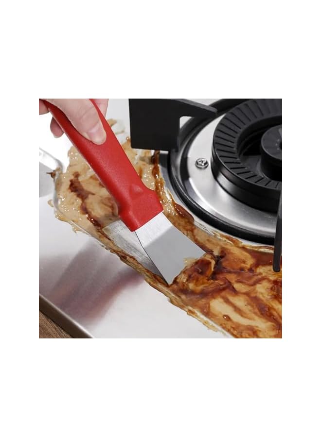 PROMASS Bathroom Kitchen Cleaning Brush Toilet Shower Tile Joints Dead Angle Hard Bristle Cleaner Brushes Gas Stove Long Handle Multi-function Cleaning Tool Copper Wire Stove Range Hood Oil Stain (8Pcs Set) - Image 3