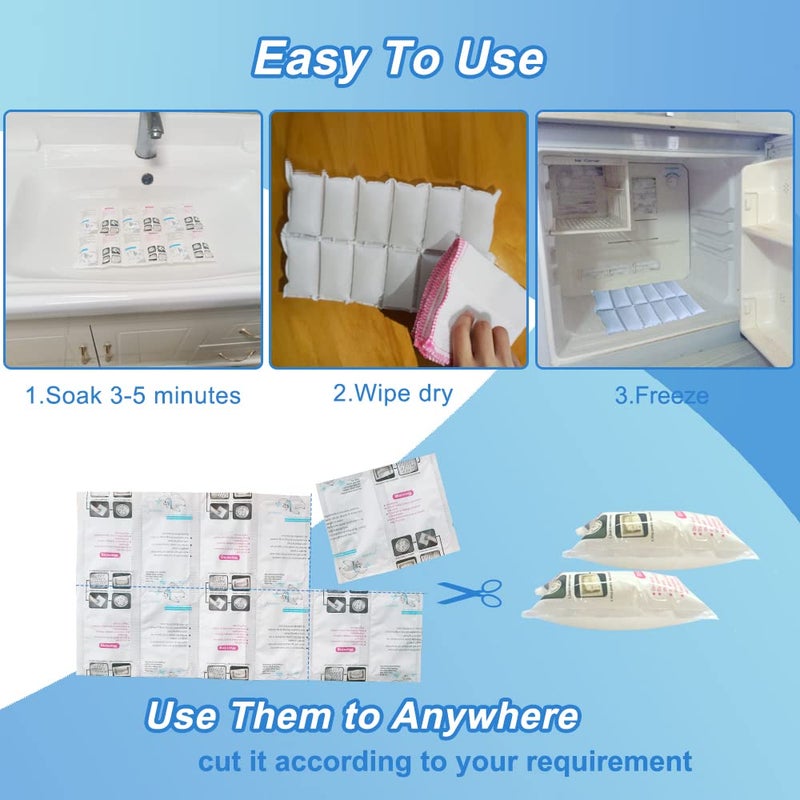 RAINBOW Dry Ice Packs for Shipping Long Lasting (8 Sheets, 12 Packs/Sheet), Reusable Lightweight Food Ice Pack Sheets for Lunch Boxes or Coolers, Shipping Frozen Food, 7" X 13" â€“ Cut to Any Size - Image 5