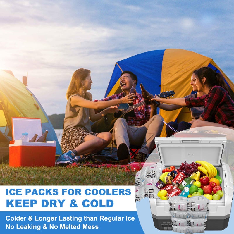 RAINBOW Dry Ice Packs for Shipping Long Lasting (8 Sheets, 12 Packs/Sheet), Reusable Lightweight Food Ice Pack Sheets for Lunch Boxes or Coolers, Shipping Frozen Food, 7" X 13" â€“ Cut to Any Size - Image 3