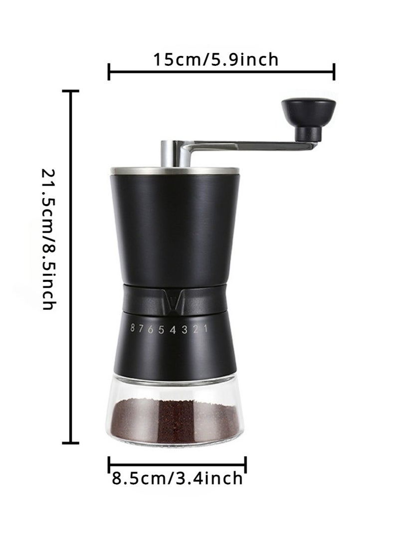 ANYOUI - Manual coffee grinder - 8 levels of grinding adjustment Rust-resistant and durable Traditional hand-cranked coffee grinder Black - Image 1