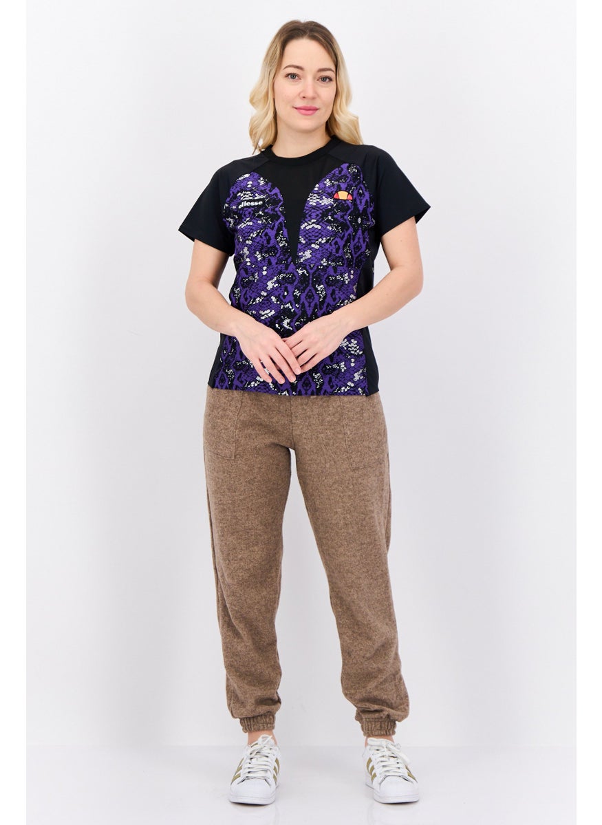 Ellesse Women Sportswear Fit Short Sleeves Running T-Shirt, Purple Combo  - Image 4