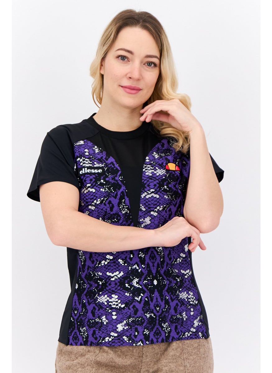 Ellesse Women Sportswear Fit Short Sleeves Running T-Shirt, Purple Combo  - Image 1