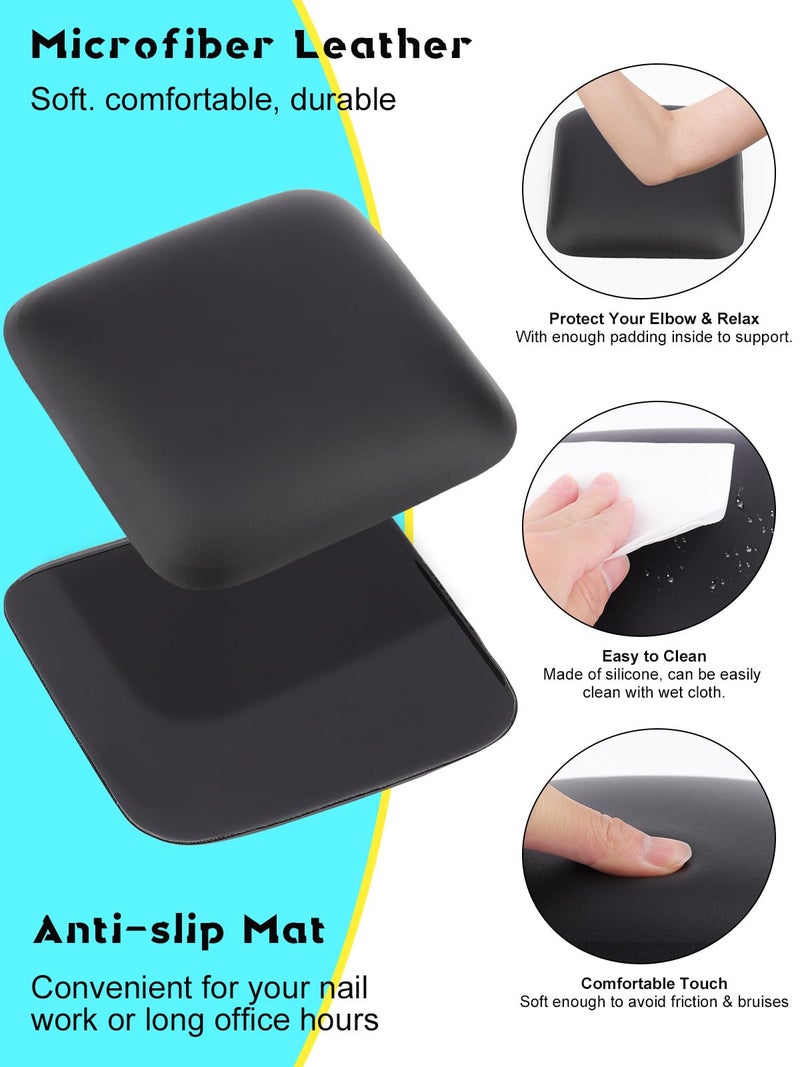 TOROKOM 2PCS Nail Arm Rest for Elbows TOROKOM Silicone Elbow Wrist Arm Rest Soft Elbow Rest for Desk Non-Slip Elbow Pad Arm Rest Support Ergonomic Elbow Rest Pad for Nail Tech，Computer Office(Black) - Image 3