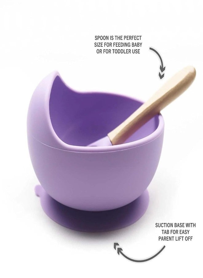 Oicia Silicone Baby Suction Bowl with Spoon | Non-Slip Suction Base Feeding Bowl for Babies & Toddlers | BPA Free Food Grade Silicone Baby Feeding Set | Easy Clean Toddler Bowl (Purple, Pack of 1) - Image 4