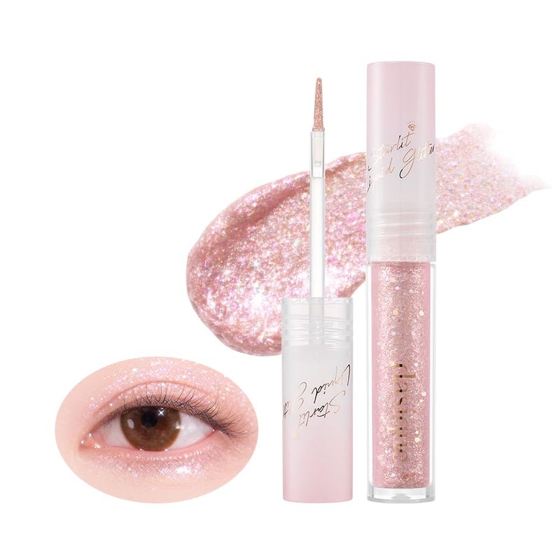 dasique Starlit Jewel Liquid Glitter (06 Pink Crystal) | Twinkle Glitter Shadow | Korean Makeup | Shimmer Eye Make Up | Eyeshadow Eyeliner | Long lasting | Multi use | Quick drying - Image 1