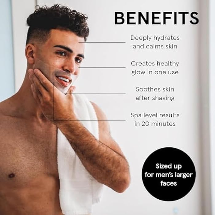 JAXON LANE BRO MASK Premium Korean Face Mask for Men (4 Pack) - Anti Aging Sheet Masks w/Hydrogel, Vitamin C, Hydrolyzed Collagen, & Hyaluronic Acid - Perfect Skin Care Stocking Stuffers for Men - Image 3