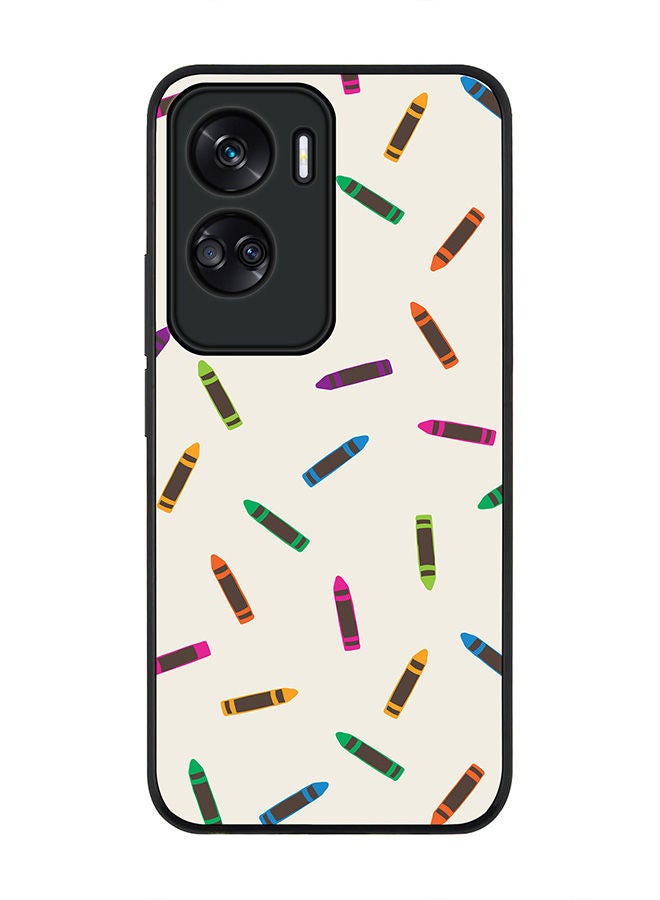 Stylizedd Rugged Black edge case for Honor 90 Lite  5G  Honor X50i 5G, Slim fit Soft Case Flexible Rubber Edges Anti Drop TPU Gel Thin Cover -  Crayon Pary  - Image 1