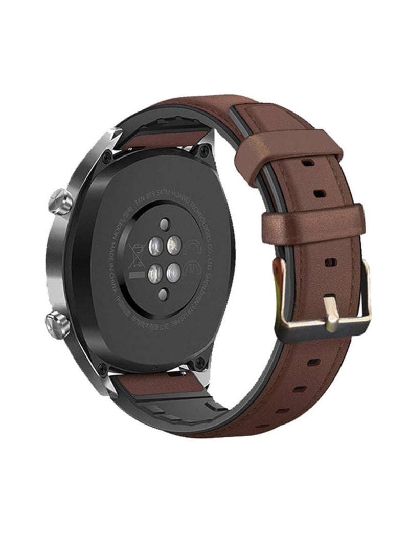 سوار جلد 22 ملم لساعة سامسونج جالاكسي 3 45 ملم /ساعة 46 ملم /جير اس 3 /ساعة هواوي GT3 46 ملم/GT2E/GT 46 ملم)/GT2 Pro/GT2 46 ملم/honor Magic Watch2 46 ملم/Amazfit GTR 4 /GTR3/3pro/2/2e - Image 1