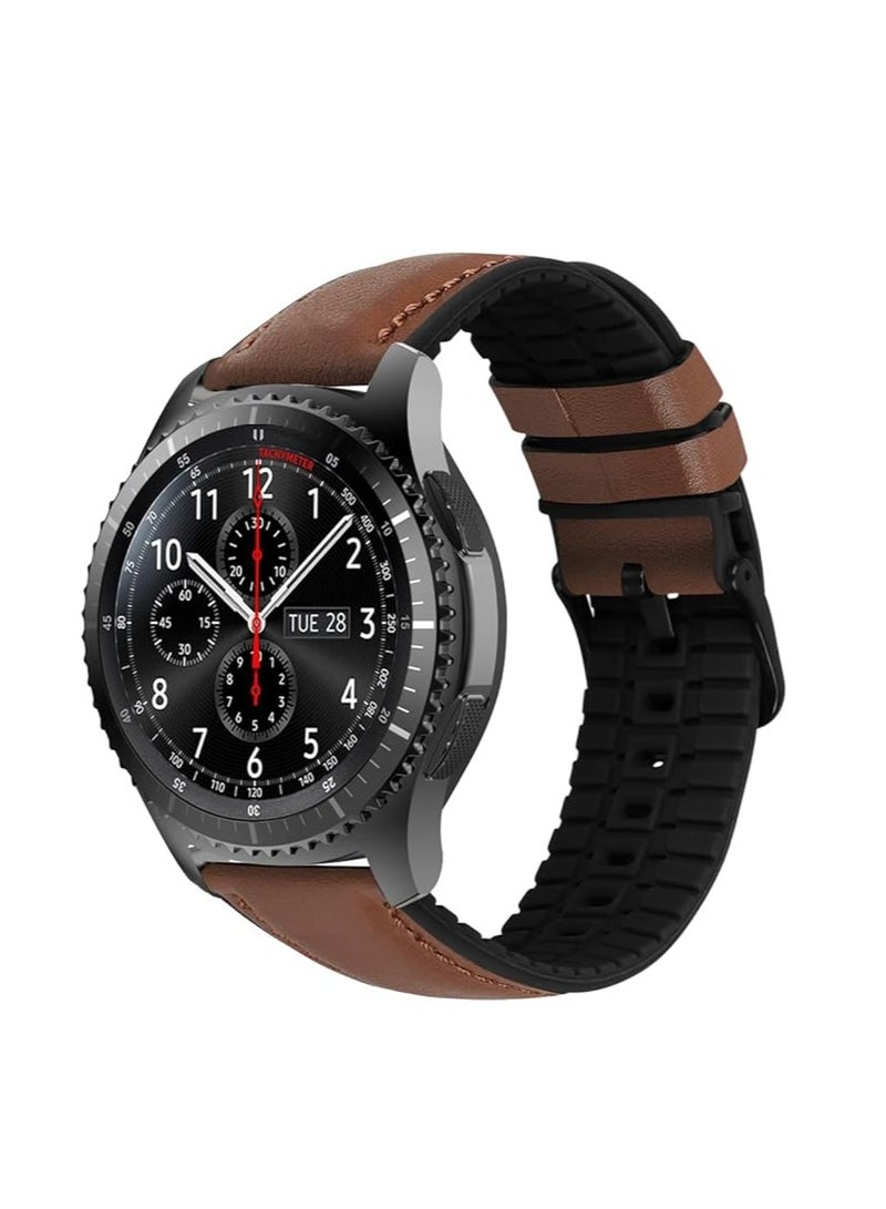 سوار جلد 22 ملم لساعة سامسونج جالاكسي 3 45 ملم /ساعة 46 ملم /جير اس 3 /ساعة هواوي GT3 46 ملم/GT2E/GT 46 ملم)/GT2 Pro/GT2 46 ملم/honor Magic Watch2 46 ملم/Amazfit GTR 4 /GTR3/3pro/2/2e - Image 4