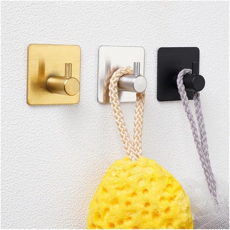 Gold Wall Hook 4 5X4 5cm Adhesive Door Key Coat Towel Rack Bathroom Kitchen Storage - Image 5