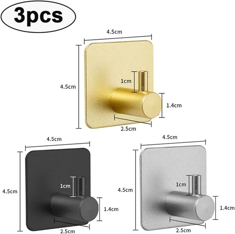 Gold Wall Hook 4 5X4 5cm Adhesive Door Key Coat Towel Rack Bathroom Kitchen Storage - Image 4