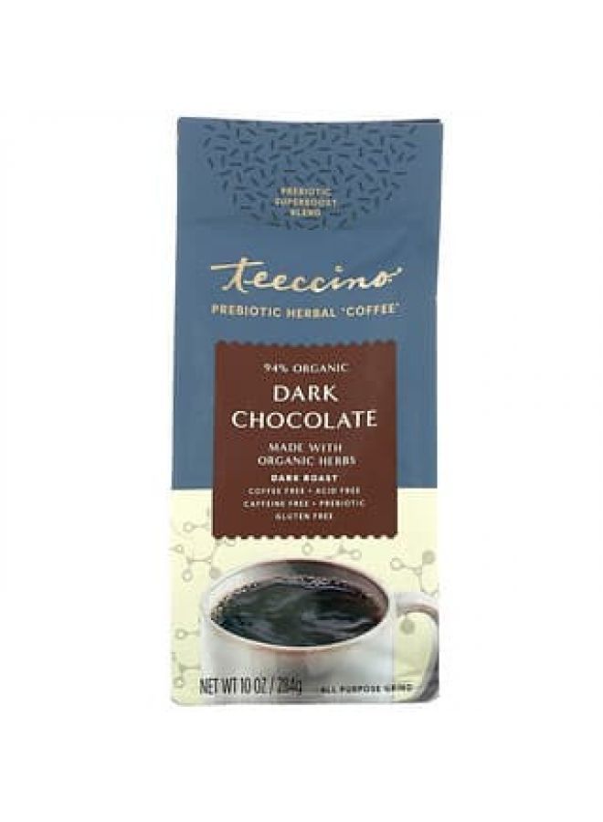 teeccino Teeccino, Prebiotic Herbal Coffee, Dark Chocolate, Dark Roast, Caffeine Free, 10 oz (284 g)  - Image 1