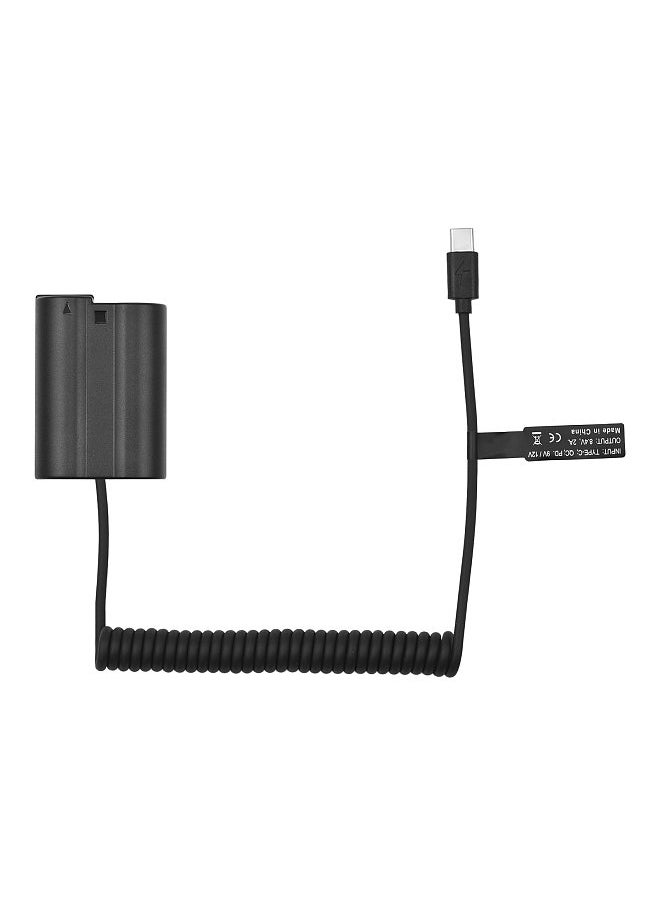 ANDOER - Andoer EN-EL15 Dummy Battery USB-C Coupler Adapter MH-25 Dummy Battery Coupler with USB Type-C Spring Power Cable Replacement for Nikon Z7 Z6 D800 D850 D810 D7200 D7100 D7500 - Image 1