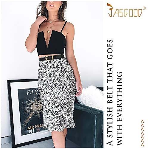 JASGOOD Women's Leather Belt for Jeans Pants, Fashion Ladies Belt for Dresses with Gold Buckle - Image 4