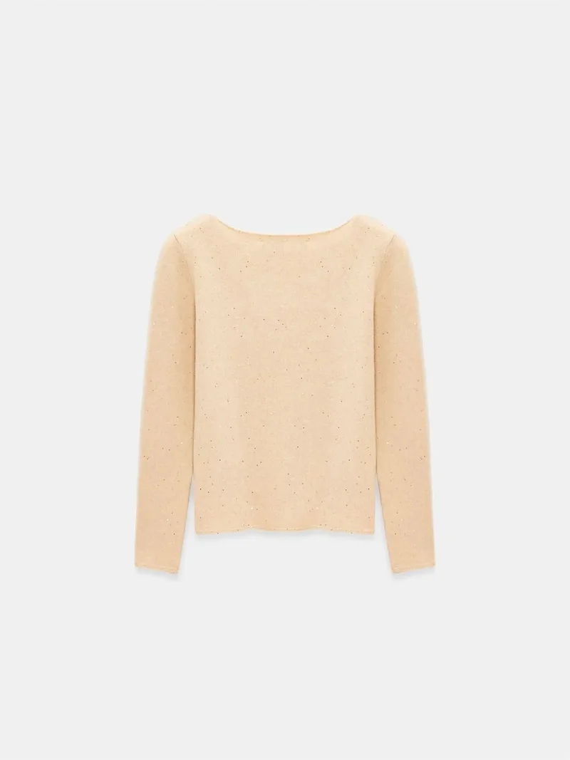 ديلفين Dilvin Boat Neck Sequin Knit Sweater