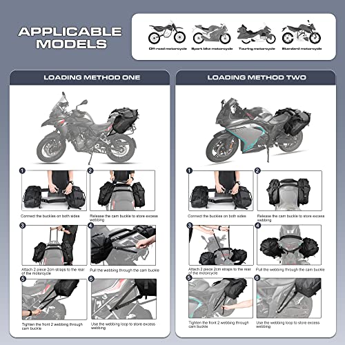 Rhinowalk Motorcycle Saddle bags, Waterproof motorcycle saddlebags, shoulder bag 28L(14L*2), for most Adventure and Sport Motorcycle Racks, 1 Pair - Image 5