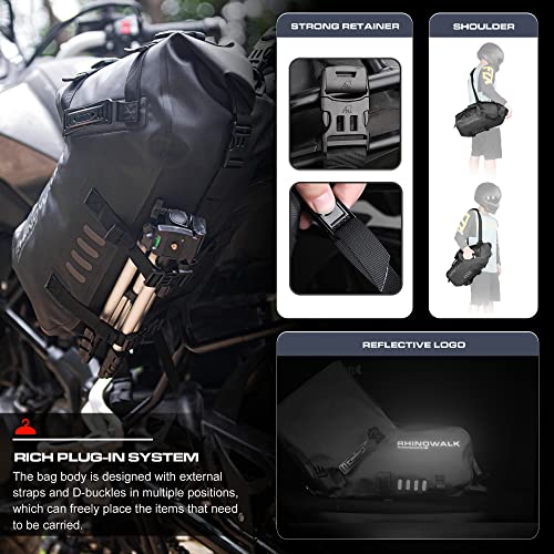 Rhinowalk Motorcycle Saddle bags, Waterproof motorcycle saddlebags, shoulder bag 28L(14L*2), for most Adventure and Sport Motorcycle Racks, 1 Pair - Image 4