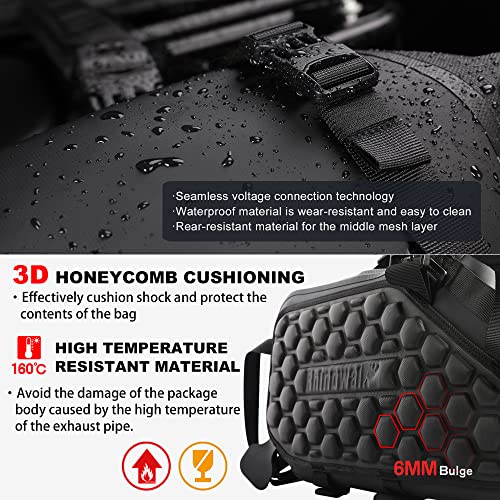 Rhinowalk Motorcycle Saddle bags, Waterproof motorcycle saddlebags, shoulder bag 28L(14L*2), for most Adventure and Sport Motorcycle Racks, 1 Pair - Image 3