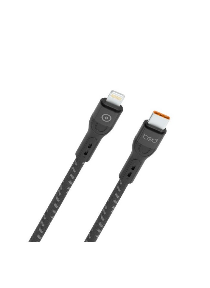 BOD - Type-C to iPhone 20w Data Sync And Fast Charging Cable 2M Black - Image 1