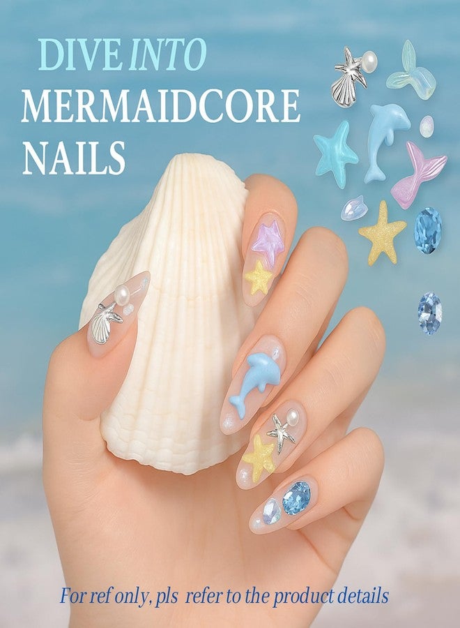 Mocomfor Ocean Nail Charms Gem Kit for Nail Techs - Mermaid Style 3D Nail Art Decorations with Starfish, Shells, Pearls - Professional Nail Supplies for Acrylic & Gel Designs - Image 4