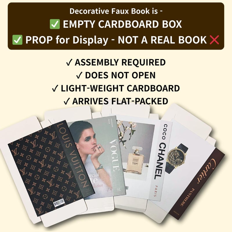 PROBENEX Luxe Large | 4 PCS Faux Decorative Book Boxes | Not Real Books, Cardboard Foldable Display Props | Home Decor for Coffee Table, Bookshelf, Living Room, Office - Image 2