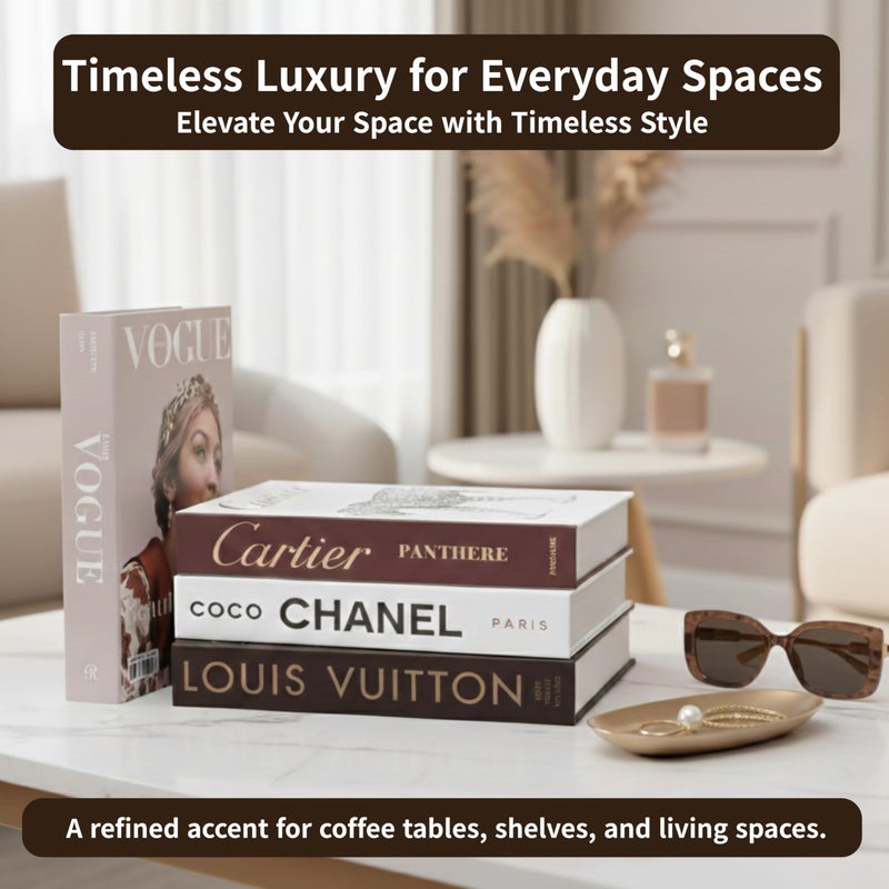 PROBENEX Luxe Large | 4 PCS Faux Decorative Book Boxes | Not Real Books, Cardboard Foldable Display Props | Home Decor for Coffee Table, Bookshelf, Living Room, Office - Image 5