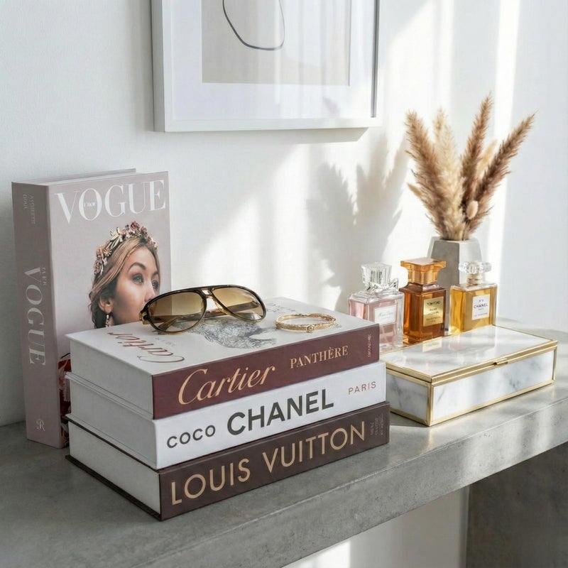 PROBENEX Luxe Large | 4 PCS Faux Decorative Book Boxes | Not Real Books, Cardboard Foldable Display Props | Home Decor for Coffee Table, Bookshelf, Living Room, Office - Image 4