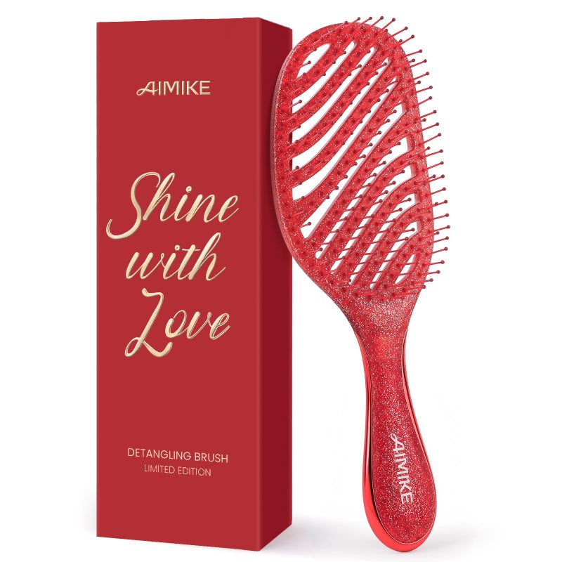 AIMIKE Valentine Gift for Women, Gifts for Kids & Teen Girls, AIMIKE Painless Detangler Hair Brush w/Soft Bristles, Extra Gentle Wet & Dry Brush for Fine or Daughterâ€™s Hair, Ideal Holiday Presents - Image 1