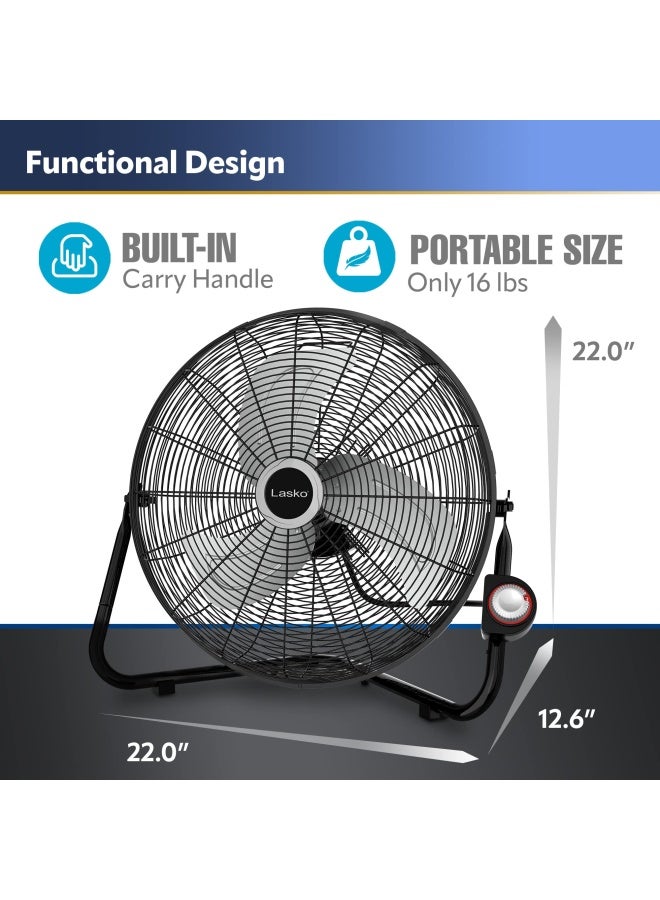 Lasko Lasko 20 High Velocity Commercial Grade Quickmount Converts From Floor Wall Mount Fan Ideal For Garages Basements Gyms 2264Qm 7 X 22 X 22 Inches Black Silver  - Image 4