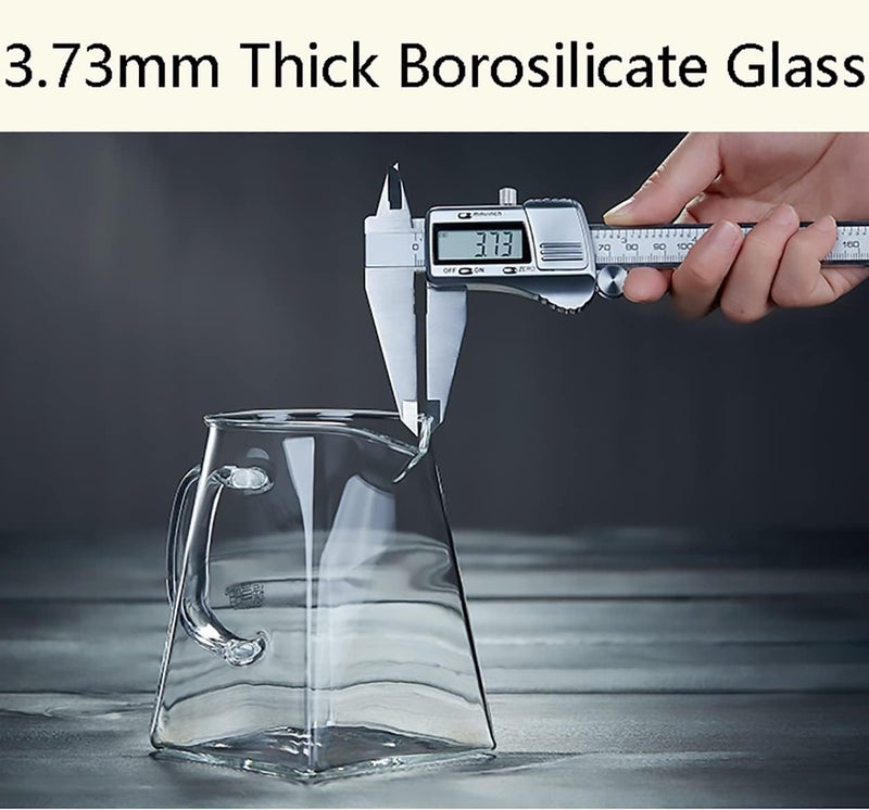 Dadamong Glass Pitcher with Handle, Milk and Cream Pitcher Cup Jug, Heat Resistant Borosilicate Glass Creamer for Coffee Tea or Maple Syrup Serving, Stovetop & Microwave Safe (25oz/ 750ML) - Image 5