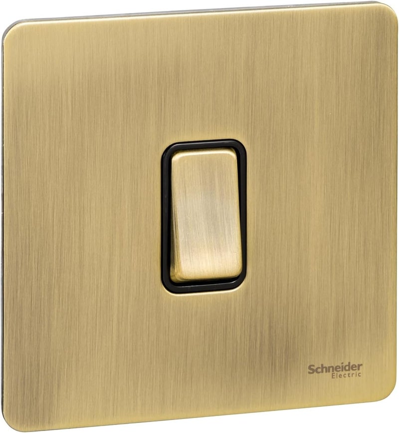 Schneider Electric Ultimate 1 Gang Two Way Switch - Antique Brass - Image 1