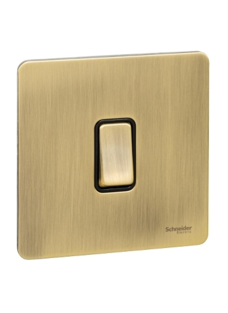 Schneider Electric Schneider Electric Ultimate Screwless flat plate - rocker plate switch - 1 gang - antique brass - GU1412BAB 