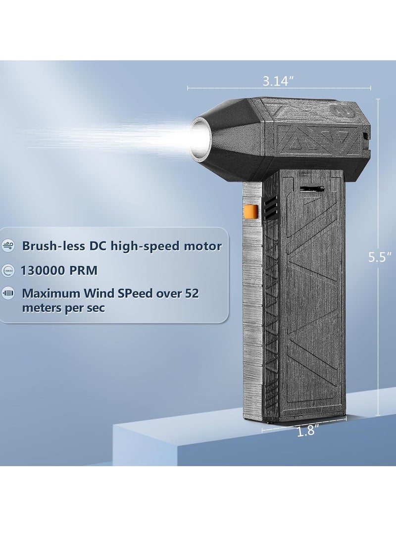 عام منفاخ هواء صغير، منفاخ هواء توربو جيت محمول بسرعة 130000 دورة في الدقيقة، مروحة جيت فائقة السرعة قابلة للتعديل وقابلة لإعادة الشحن، منفاخ هواء جيت لاسلكي لتجفيف السيارة، شحن سريع من النوع C - Image 3
