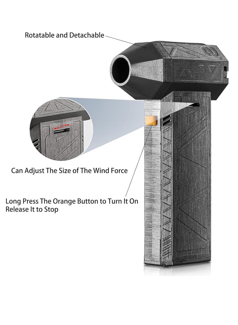 عام منفاخ هواء صغير، منفاخ هواء توربو جيت محمول بسرعة 130000 دورة في الدقيقة، مروحة جيت فائقة السرعة قابلة للتعديل وقابلة لإعادة الشحن، منفاخ هواء جيت لاسلكي لتجفيف السيارة، شحن سريع من النوع C - Image 4