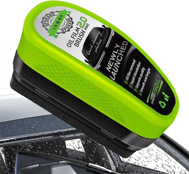 nafas Windshield Cleaner Tool Car Window Cleaner New Upgrade 2.0 Automotive Oil Film Cleaning Brush for Car Windows Clear Vision Glass Cleaner Prevents Rain and Fog - Image 1