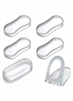 Realfrog Toilet Seat Bumpers, 5Pcs/Set Self-adhesive Buffer Pad Quiet Soft Lid Bumper Universal Toilet Lid Rubber Spacer Non-slip Pads Replacement for Families, Hotels, Hospitals, School Toilet Seats  - Image 1