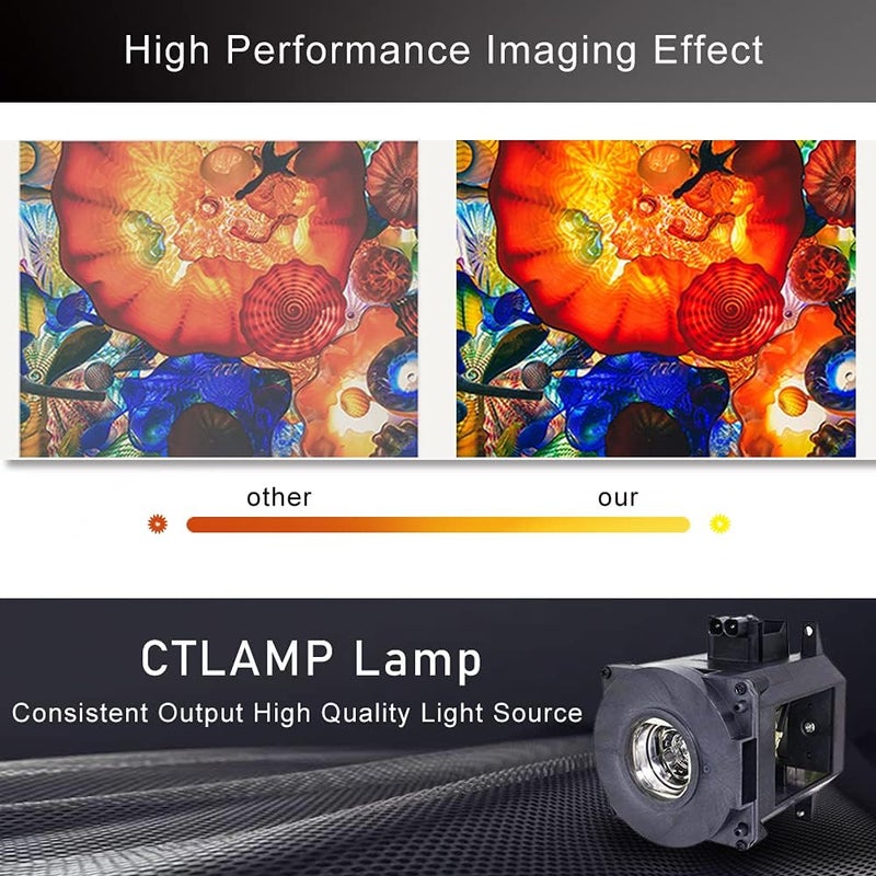 CTLAMP NP21LP / 60003224 Original Projector Lamp NP21LP with Original Bulb Inside Lamp with Housing Compatible with NEC NP-PA500U NP-PA500X NP-PA5520W NP-PA600X NP-PA550W with 365-Days Warranty - Image 3
