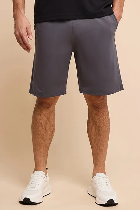 أر أند بي Solid Active Shorts with Elastic Waist