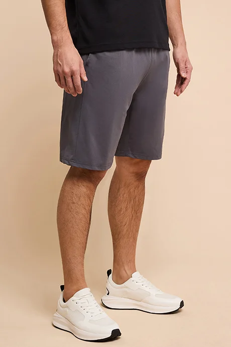 أر أند بي Solid Active Shorts with Elastic Waist