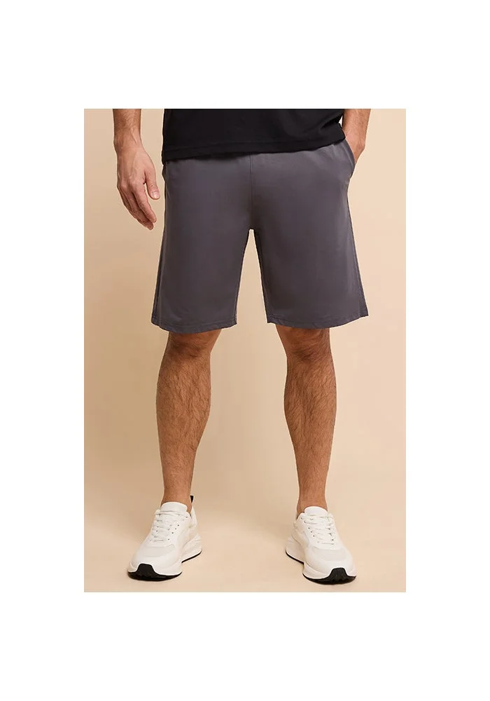 أر أند بي Solid Active Shorts with Elastic Waist