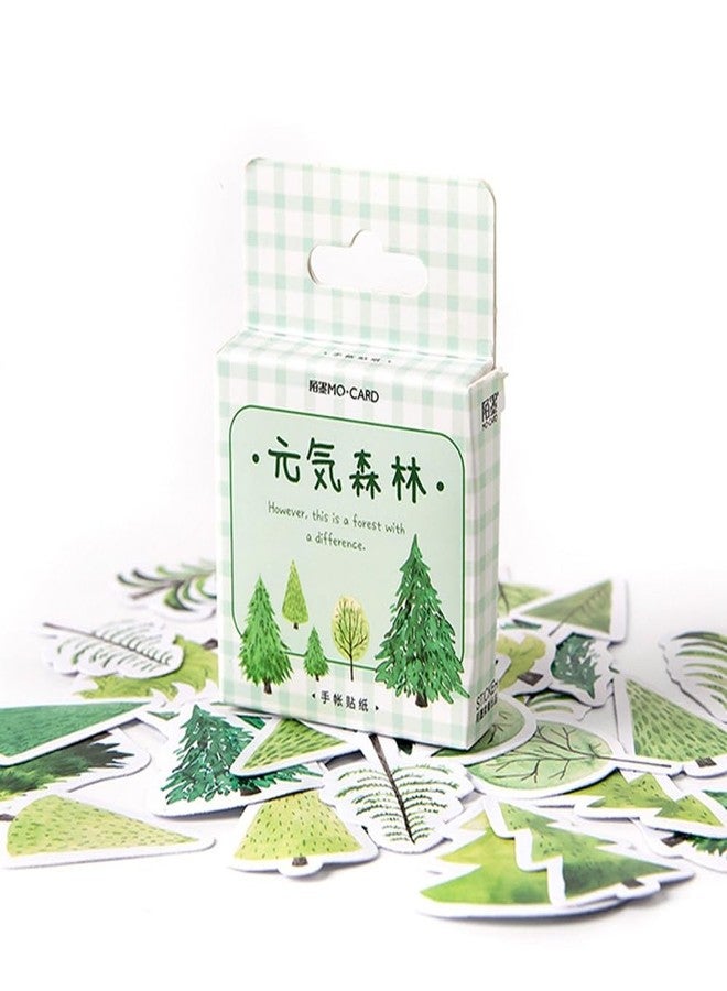 OBUJOPAL Small Pine Tree Stickers, Obujopal 45Pcs Green Forest Stickers for Scrapbooking Journaling Planners Water Bottle Diary Planner Collage Envelope Phone Case DIY Art Crafts Decoration - Image 5