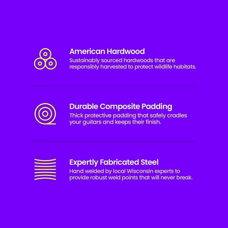 String Swing Guitar Wall Mount, Guitar Hanger, Wall Guitar Mount, Guitar Holder Hook for Wall, Fits All Size Guitars, Acoustic, Electric, Bass, Black Walnut Hardwood - Made in USA - Image 4