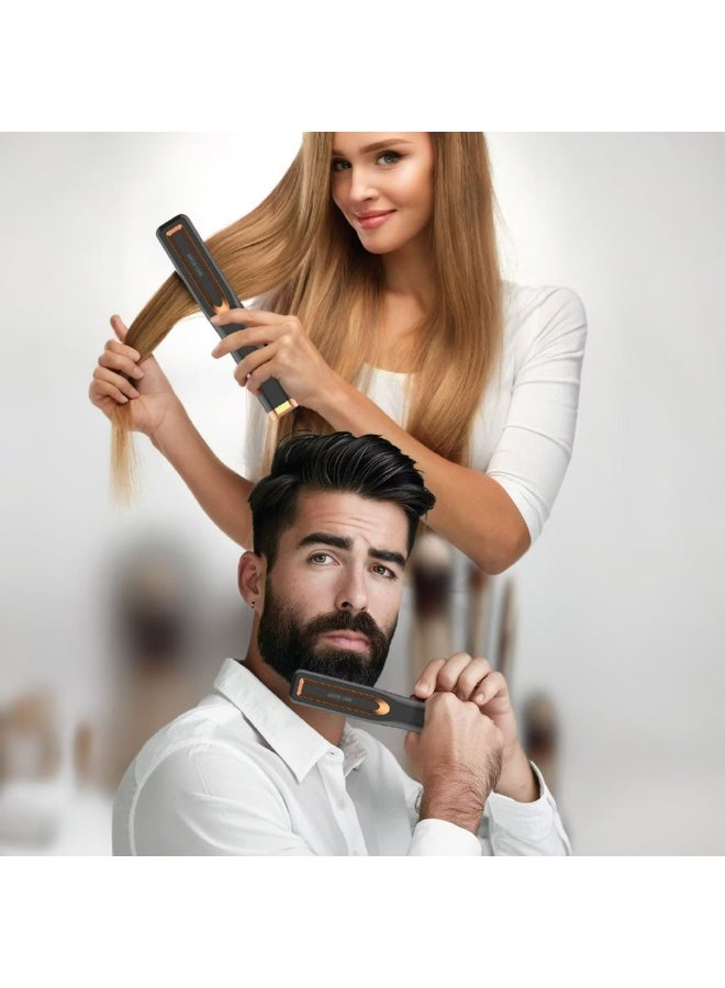 جرين ليون مكواة شعر ولحية لاسلكية، تسخين سريع، أسنان مشط ثلاثية الأبعاد، أمان مريح، تحكم في درجة الحرارة بثلاث سرعات، مدة تشغيل 40 دقيقة - أسود - Image 2