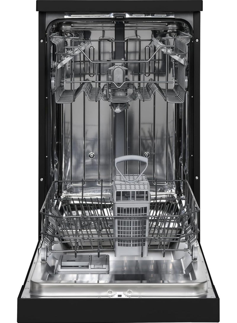 أوشن اوشين غسالة أطباق مقاس 45 سم، سعة 10 أشخاص، 4 برامج، شاشة رقمية، نصف حمولة، سلتين، نظام تحكم مباشر، أسود، ODT 454 DVB - Image 2