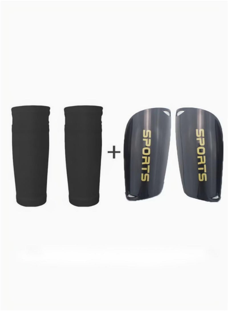 Generic 1 Pair Of Calf Guard Socks And 1 Pair Of Soccer Shin Guards Football Shin Protective Board Soccer Training Calf Protector Lightweight Football Leg Pad  - Image 1