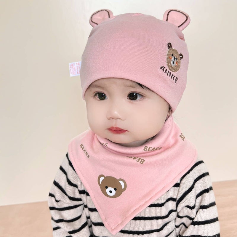 Cute Bear Baby Hat Spring Autumn Soft Cap 0-12 Months Beige cap  - Image 3