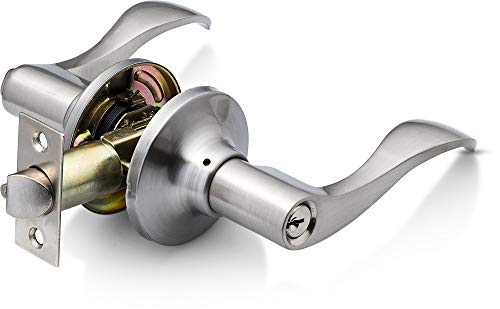Berlin Modisch Privacy Lever Door Handle [Thumb Turn Lock on The Inside] for Bedroom or Bathroom with a Satin Nickel Finish, Reversible for Right & Left Side, Classic Series - Image 5