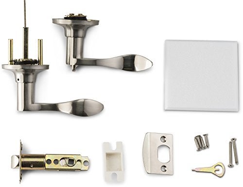 Berlin Modisch Privacy Lever Door Handle [Thumb Turn Lock on The Inside] for Bedroom or Bathroom with a Satin Nickel Finish, Reversible for Right & Left Side, Classic Series - Image 4