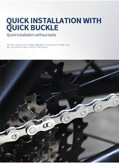 GROIC 9-Speed Bike Chain,Replacement Bicycle Chain with 116 Links,Half/Full Hollow Lightweight Stainless Steel Bicycle Chain for Road Bike  - Image 4